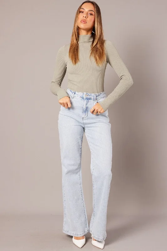 Denim Wide Leg Jean High Rise