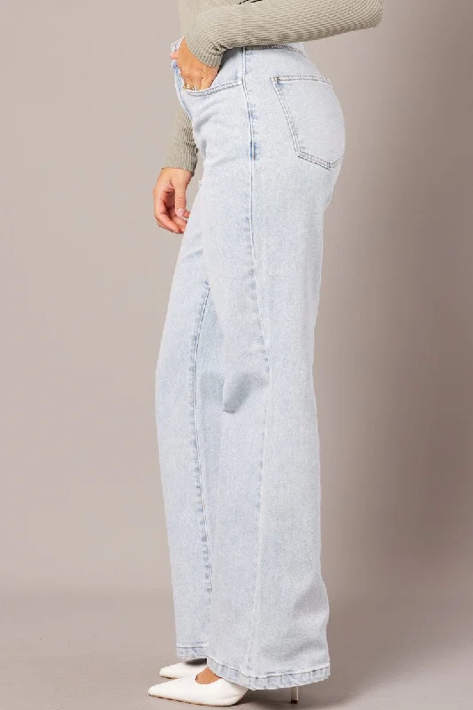 Denim Wide Leg Jean High Rise