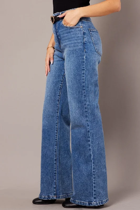 Denim Wide Leg Jean High Rise