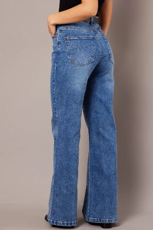 Denim Wide Leg Jean High Rise