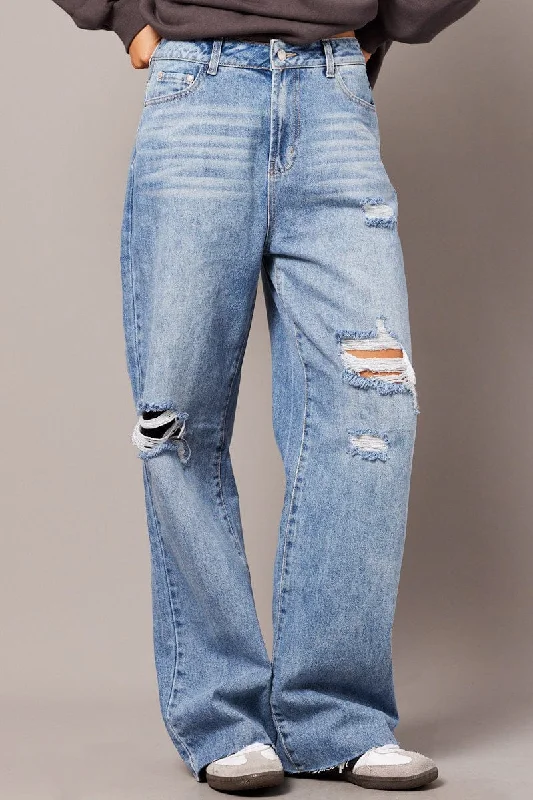 Denim Wide Leg Jean High Rise