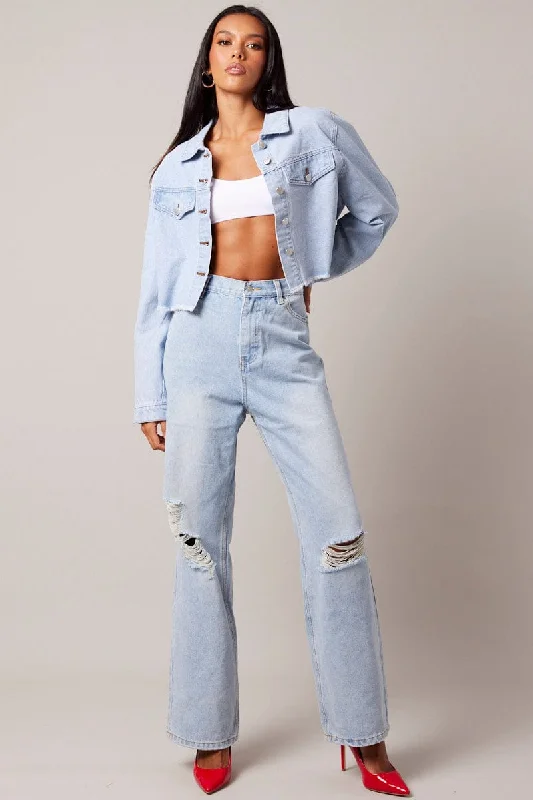 Denim Wide Leg Jean High Rise