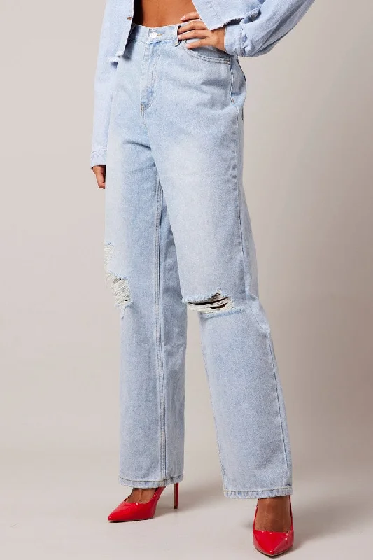 Denim Wide Leg Jean High Rise