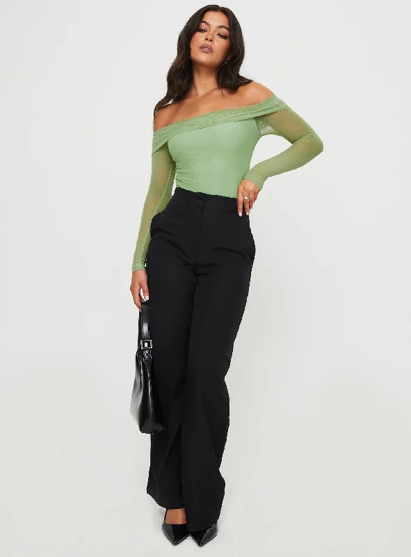 Doza Off The Shoulder Bodysuit Green