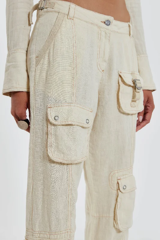 Santal Linen Cargo Trousers