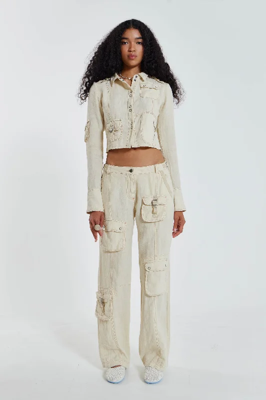 Santal Linen Cargo Trousers