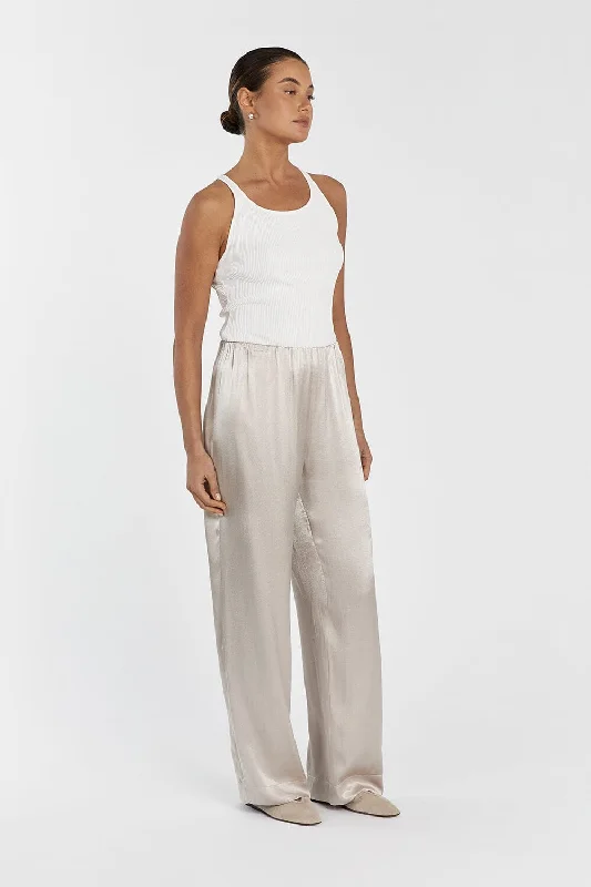 EVE CHALK SATIN PANT