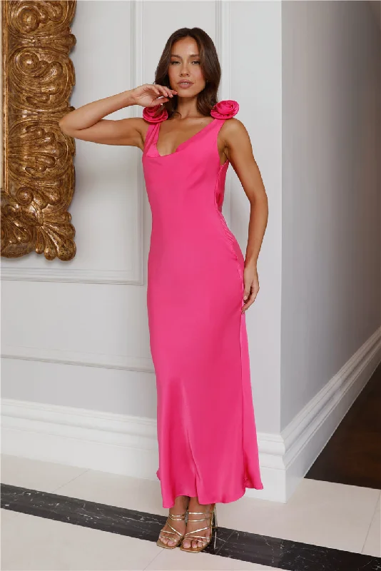 Event Of All Events Satin Maxi Dress Pink