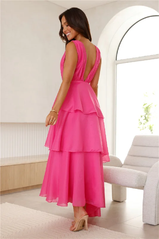 Fashion Zone Maxi Dress Hot Pink