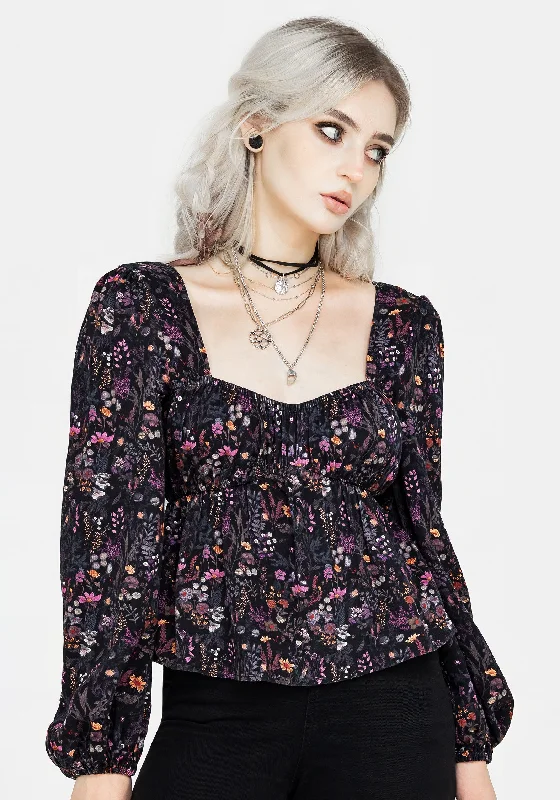 Heliotrope Floral Top