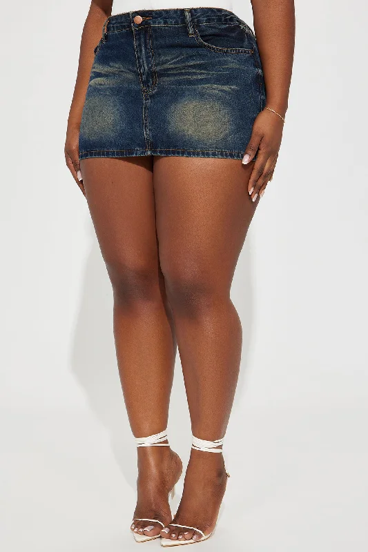 Ivy Denim Micro Mini Skirt - Dark Wash