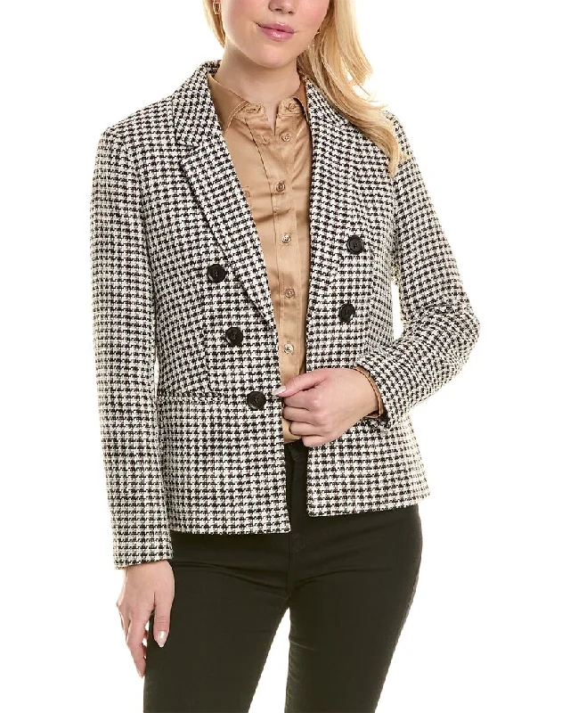 Jones New York Tweed Faux Double-Breasted Jacket