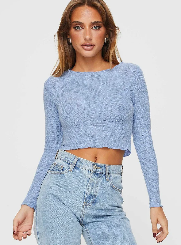 Monrow Long Sleeve Top Blue