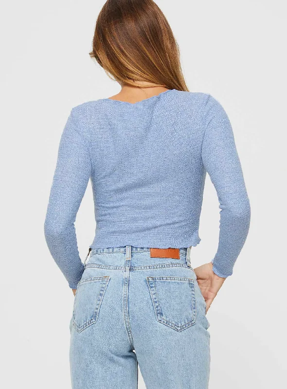 Monrow Long Sleeve Top Blue