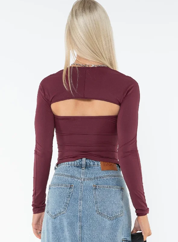 Moran Two Piece Bolero Top Wine