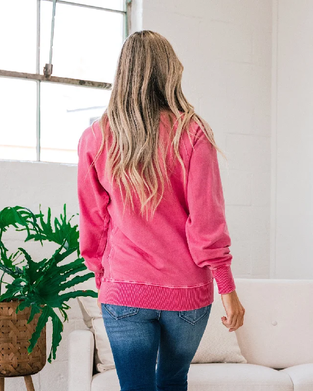 Girlfriend Crewneck Sweatshirt - Fuchsia