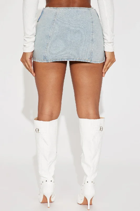 Next Rated Denim Micro Mini Skirt - Light Wash