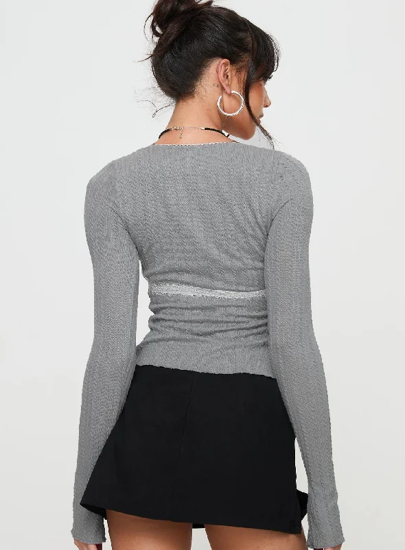 Noir Long Sleeve Top Grey