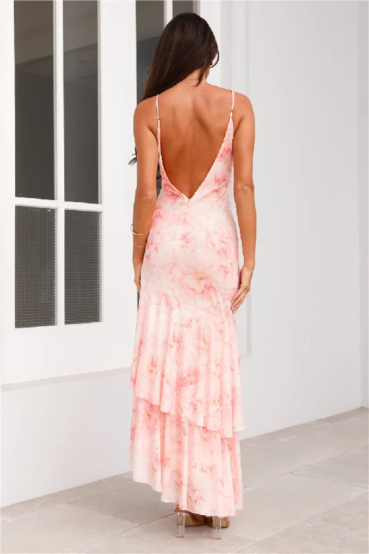 One Love Mesh Maxi Dress Pink