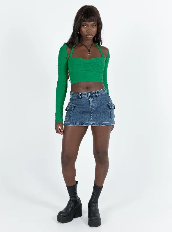 Onslow Long Sleeve Top Green