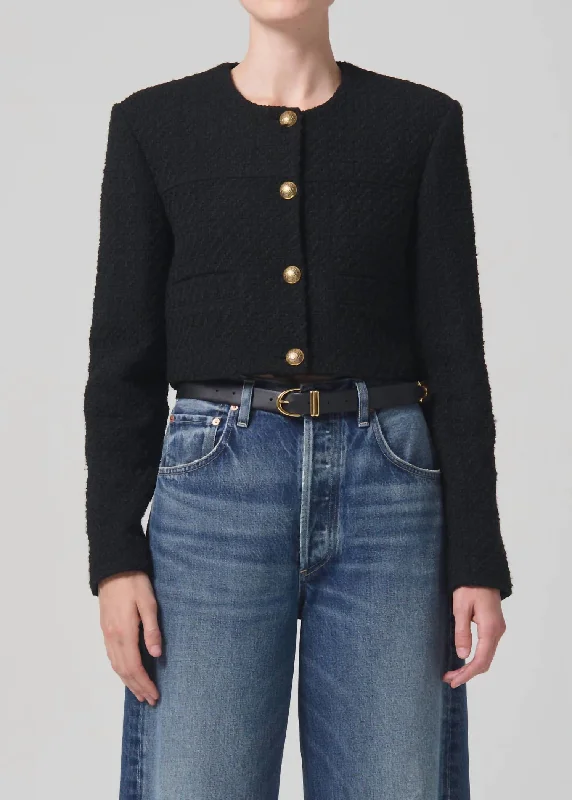 Pia Cropped Jacket In Black