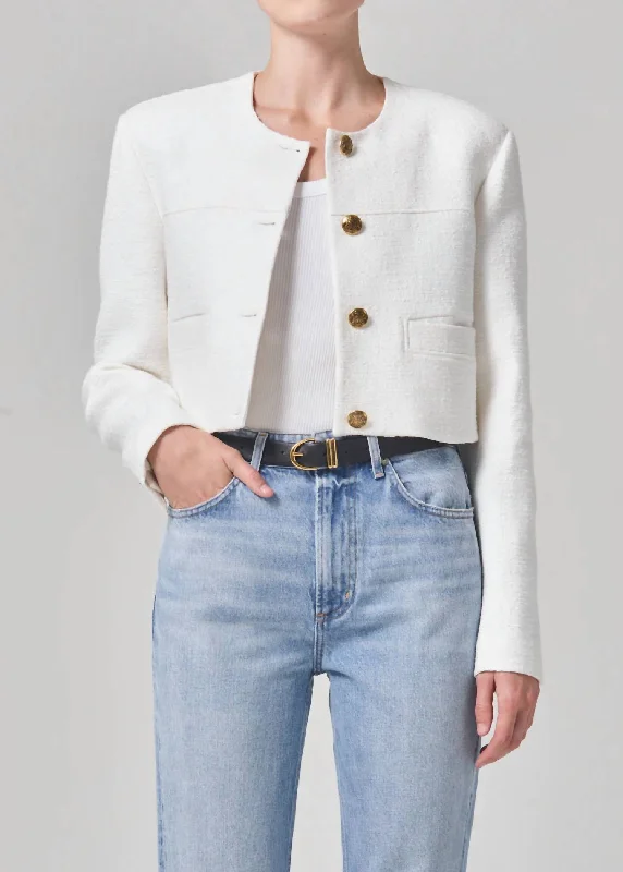 Pia Cropped Jacket In Naturaline