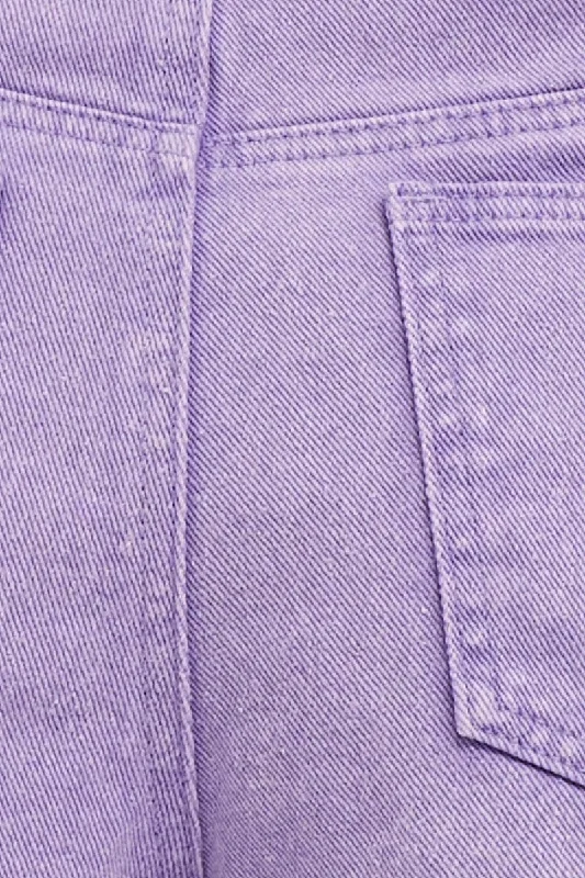 Purple Pleated Shorts