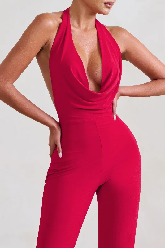 Rhyla | Red Cowl Neck Jumpsuit