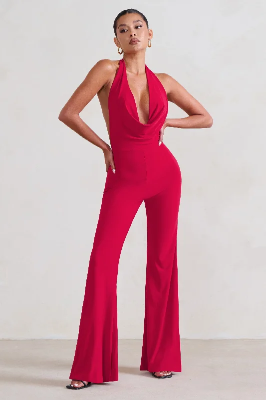 Rhyla | Red Cowl Neck Jumpsuit