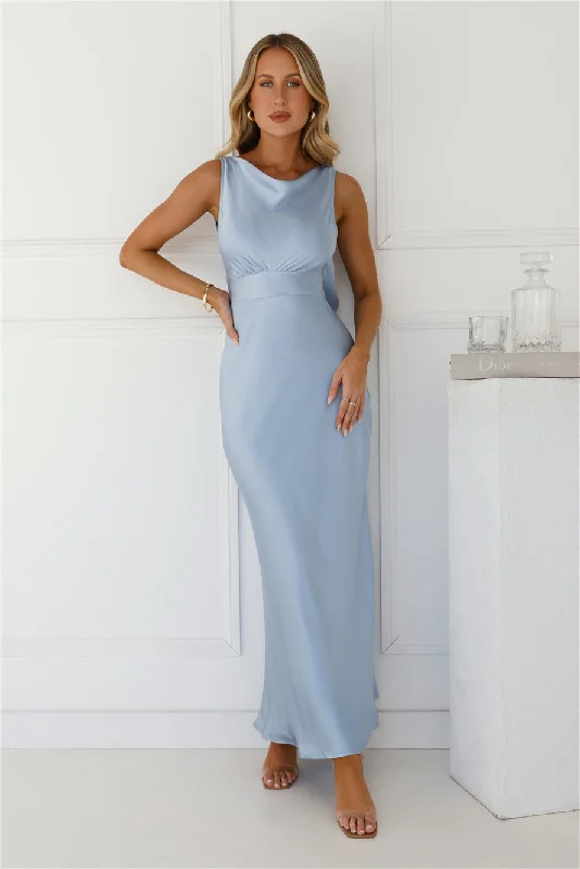 Rosalie Satin Maxi Dress Blue