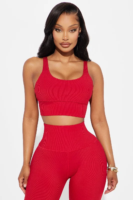 Serenity Ribbed Bra Top - Red