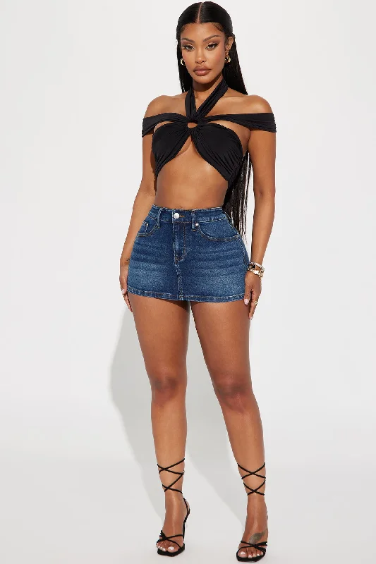 The OG Denim Micro Mini Skirt - Dark Wash