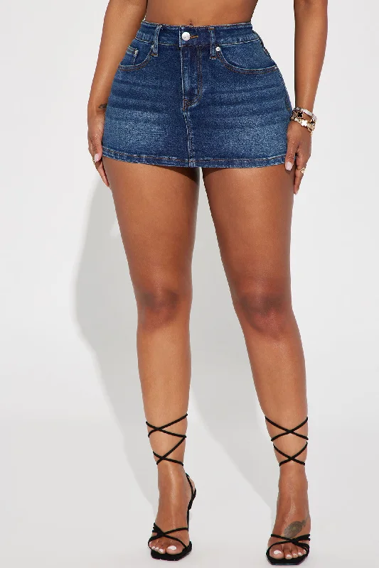 The OG Denim Micro Mini Skirt - Dark Wash