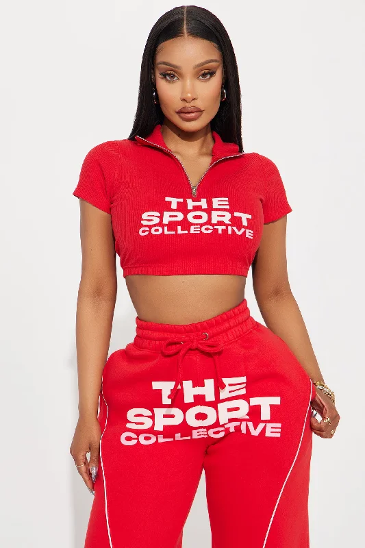 The Sport Collective Zip-Front Top - Red