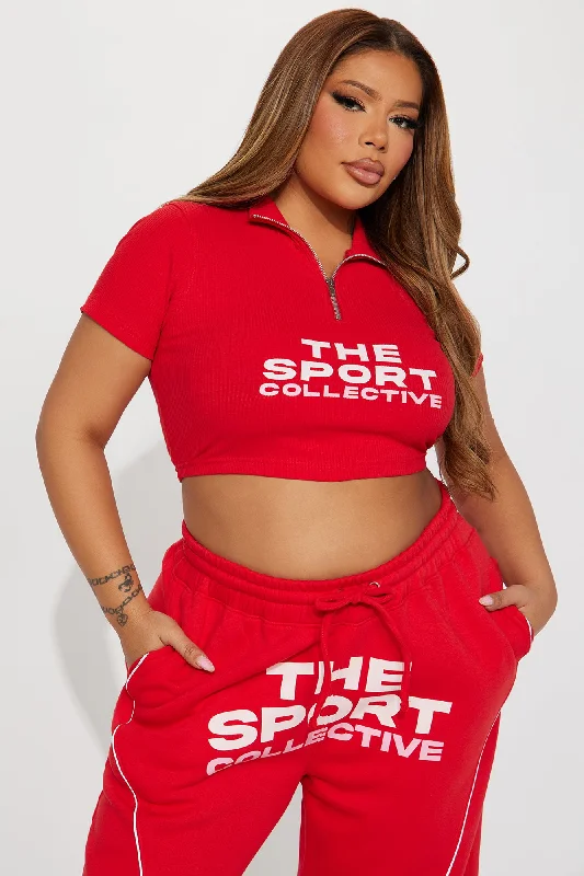 The Sport Collective Zip-Front Top - Red