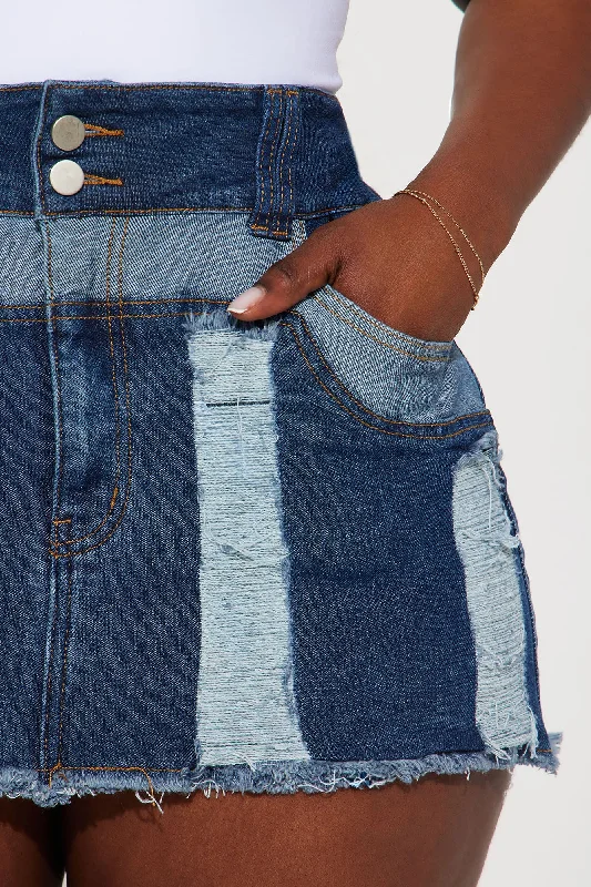 Times Like This Denim Micro Mini Skirt - Dark Wash