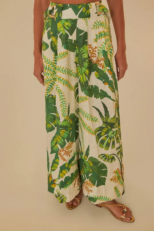 Tropical Forest Off-White Pants