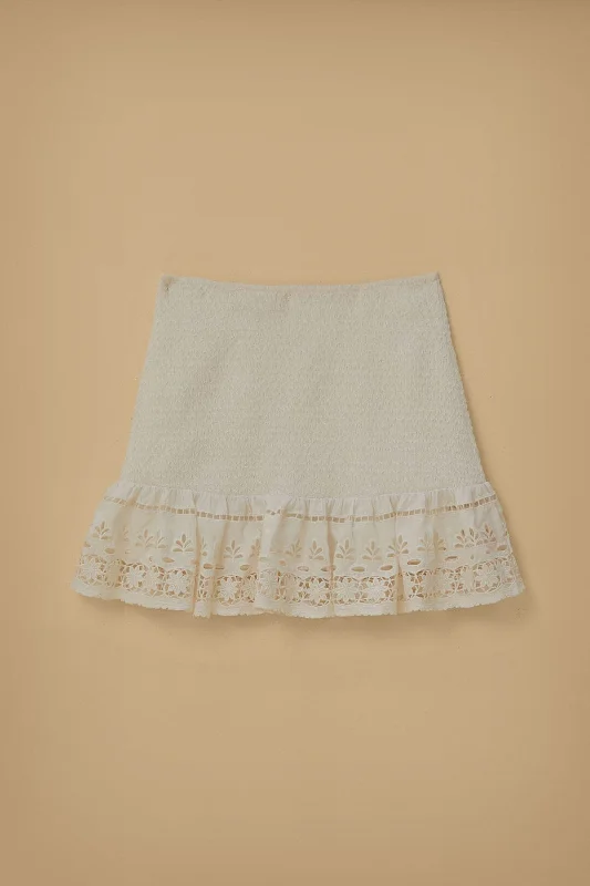 White Richelieu Mini Skirt