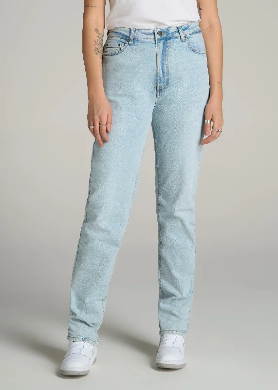 Emma High Rise Relaxed Tapered Tall Women's Jeans in Vintage Light Indigo