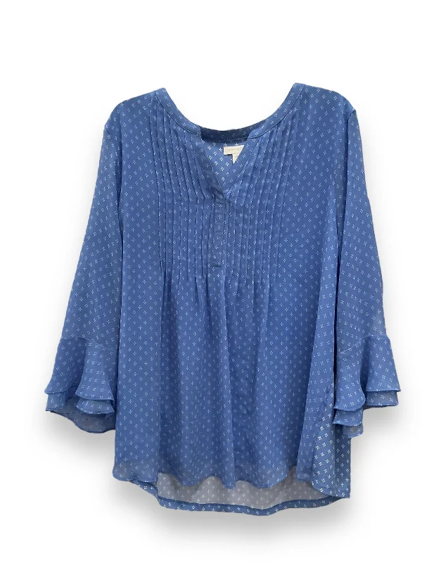 Blue Blouse Long Sleeve Charter Club, Size Xxl