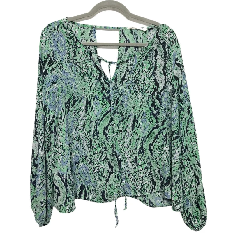 Blue & Green Blouse Long Sleeve Buddy Love, Size S