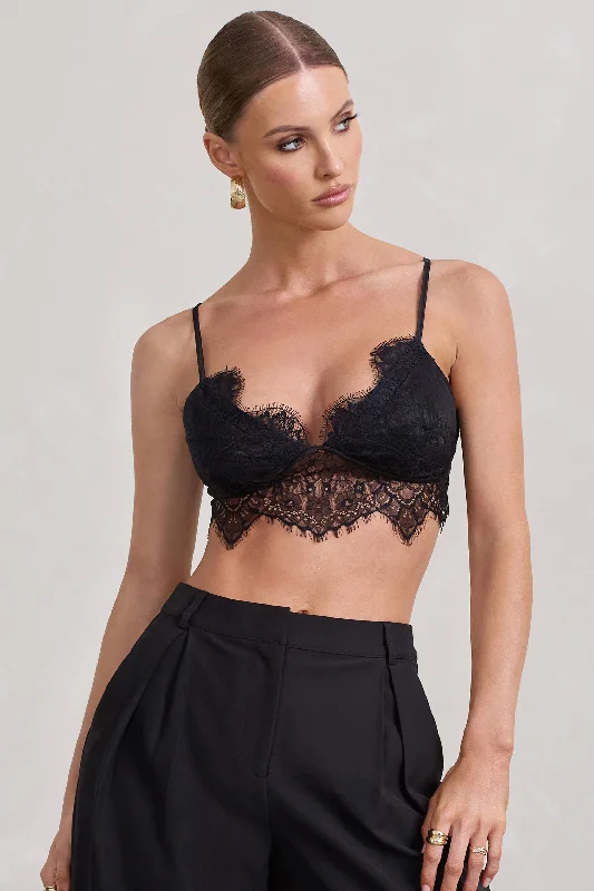 Natalia | Black Lace Bralette