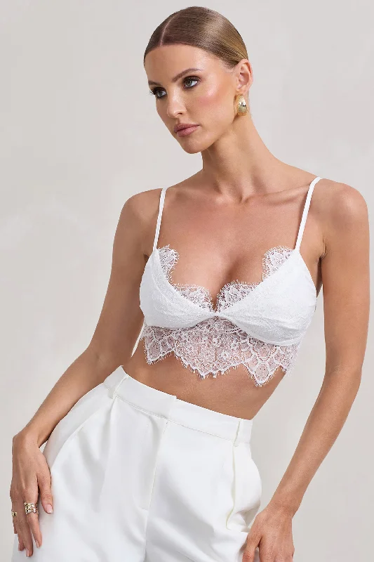 Natalia | White Lace Bralette