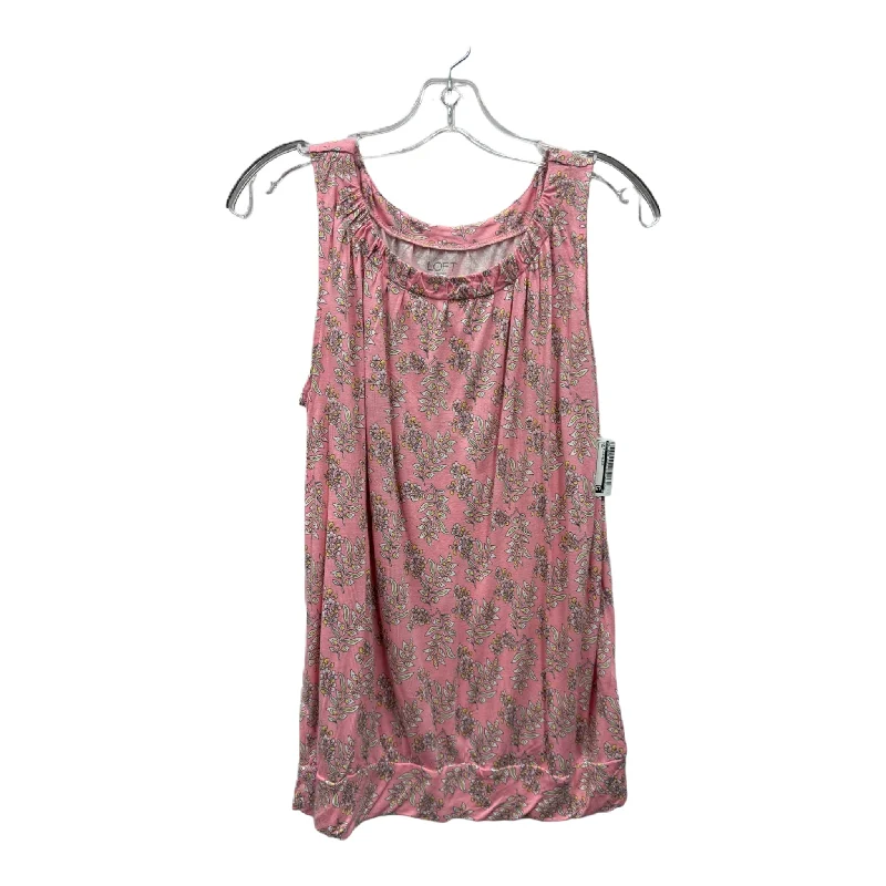 Pink Top Sleeveless By Loft, Size: L