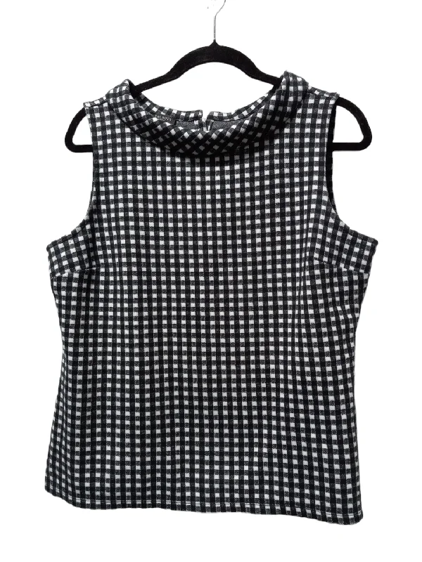 Plaid Pattern Top Sleeveless Talbots, Size Petite L