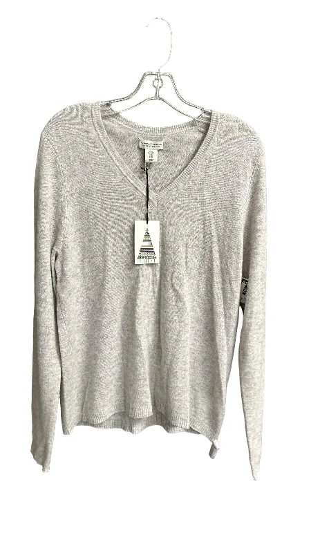 Sweater By Adrienne Vittadini In Grey, Size: Xl