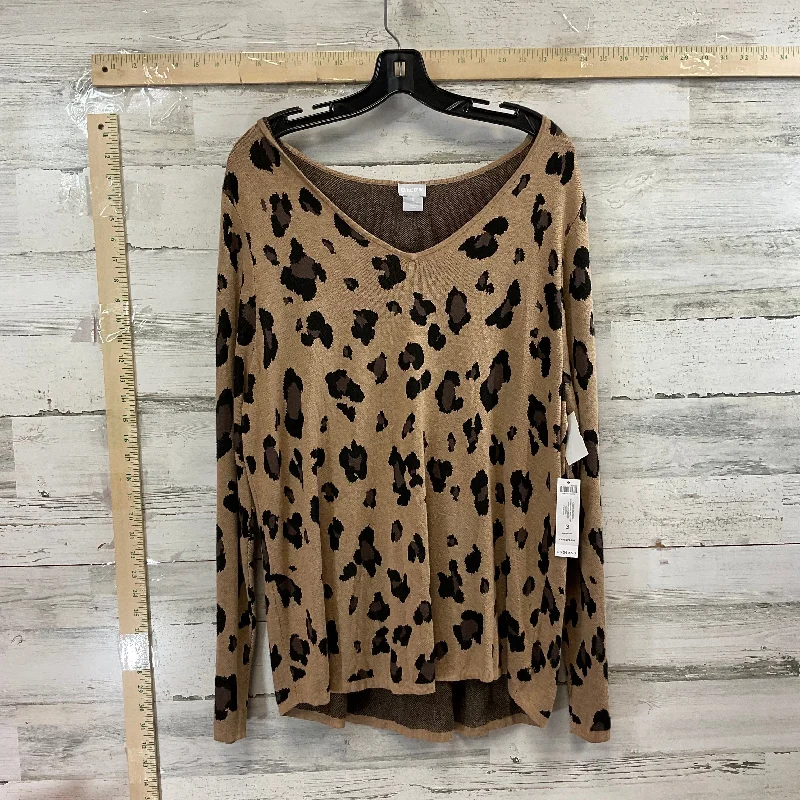 Sweater By Chicos In Animal Print, Size: Xl