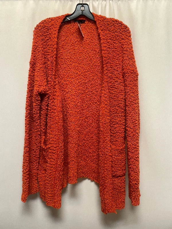 Sweater Cardigan By Clothes Mentor In Orange, Size: M