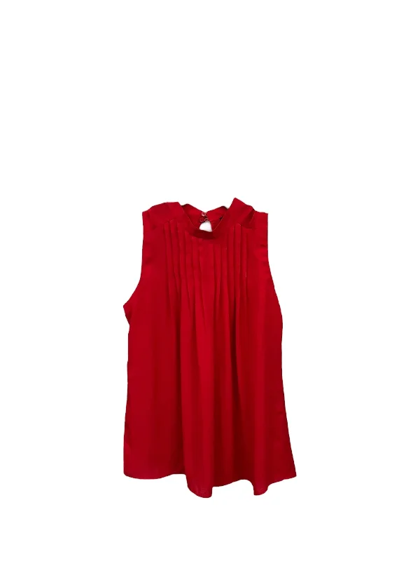 Top Sleeveless By Ann Taylor In Red, Size: S