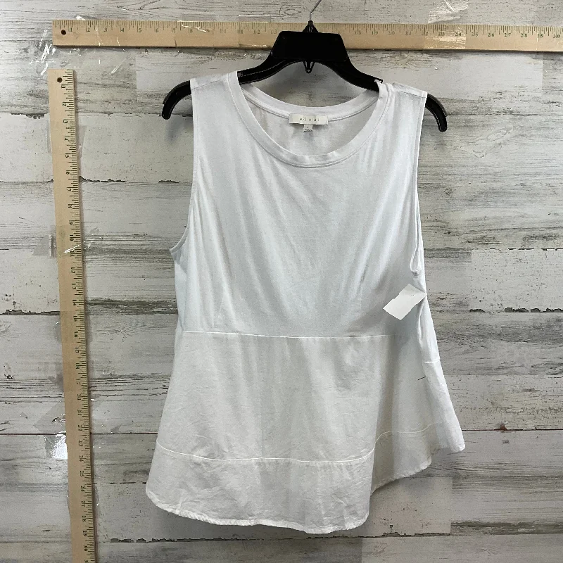 Top Sleeveless By Eri + Ali In White, Size: L